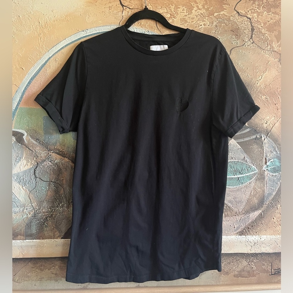 Inimigo Black Heart Embroidered T-Shirt Organic Cotton